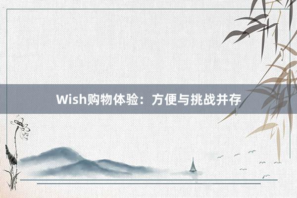 Wish购物体验：方便与挑战并存